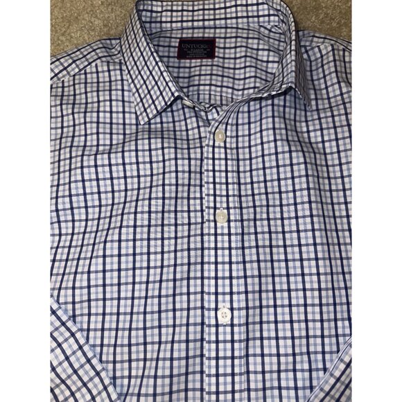 UNTUCKit Shirt Mens Size XL Blue Check Casual Button Up Long Sleeve - Picture 3 of 6